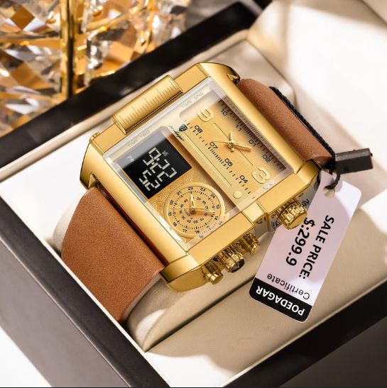 ⭐️⭐️⭐️⭐️⭐️ Montre Homme de Luxe POEDAGAR – Chronographe Lumineux, Étanche 3 ATM, Acier Inox & Quartz