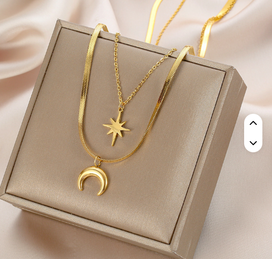 COLLIER Élégant de Bijoux superposé dans son coffret