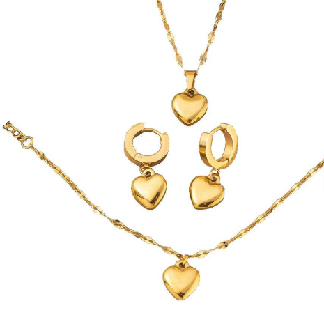 Ensemble collier bracelet et boucles d'oreilles
