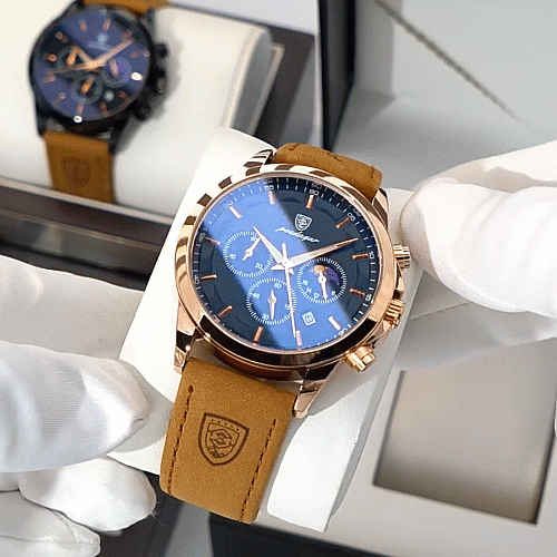 ⭐⭐⭐⭐⭐ Montre de luxe POEDAGAR ORIGINALE, bracelet en cuire de luxe, montre à Quartz étanche, calendrier lumineux chronographe, résistant à l'eau