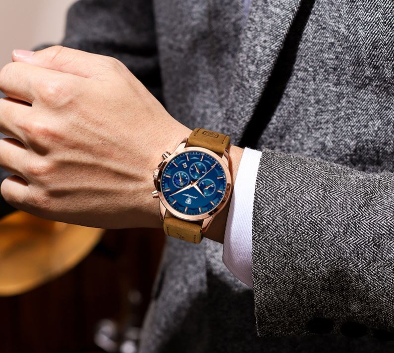 ⭐⭐⭐⭐⭐ Montre de luxe POEDAGAR ORIGINALE, bracelet en cuire de luxe, montre à Quartz étanche, calendrier lumineux chronographe, résistant à l'eau